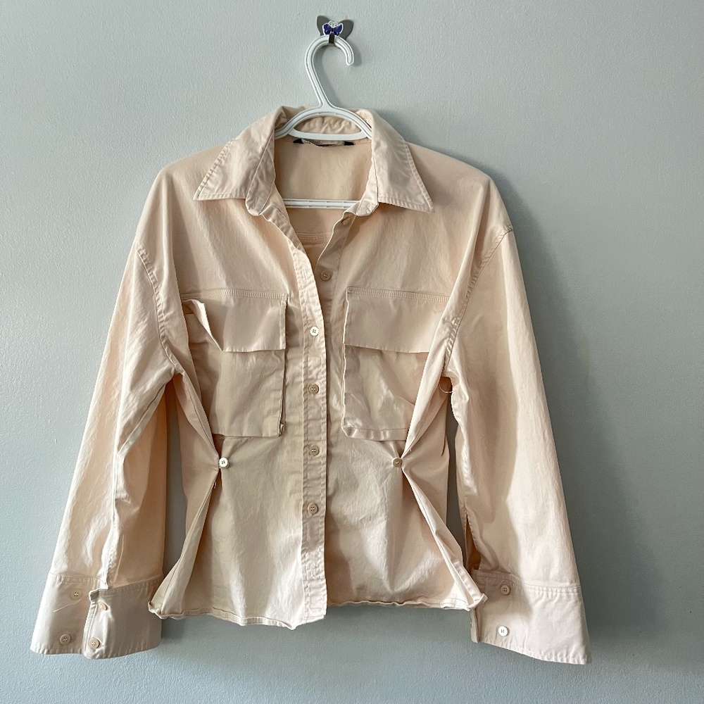 ZARA gathered pocket shirt- BNWT